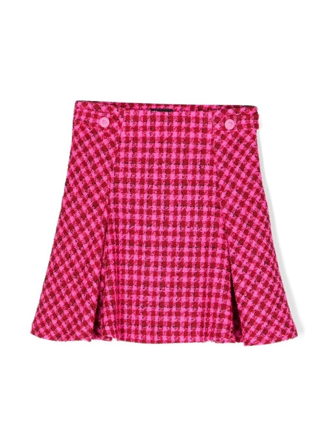 

Versace Kids твидовая юбка в клетку, розовый