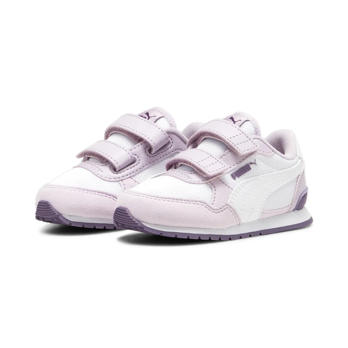 

Кроссовки PUMA "ST Runner v3 Mesh V Inf", для малышей, цвет Puma White-Grape Mist-Crushed Berry