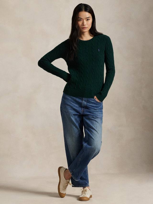 

Джемпер Polo Julianna из шерсти кабельной вязки Ralph Lauren, Dark Green