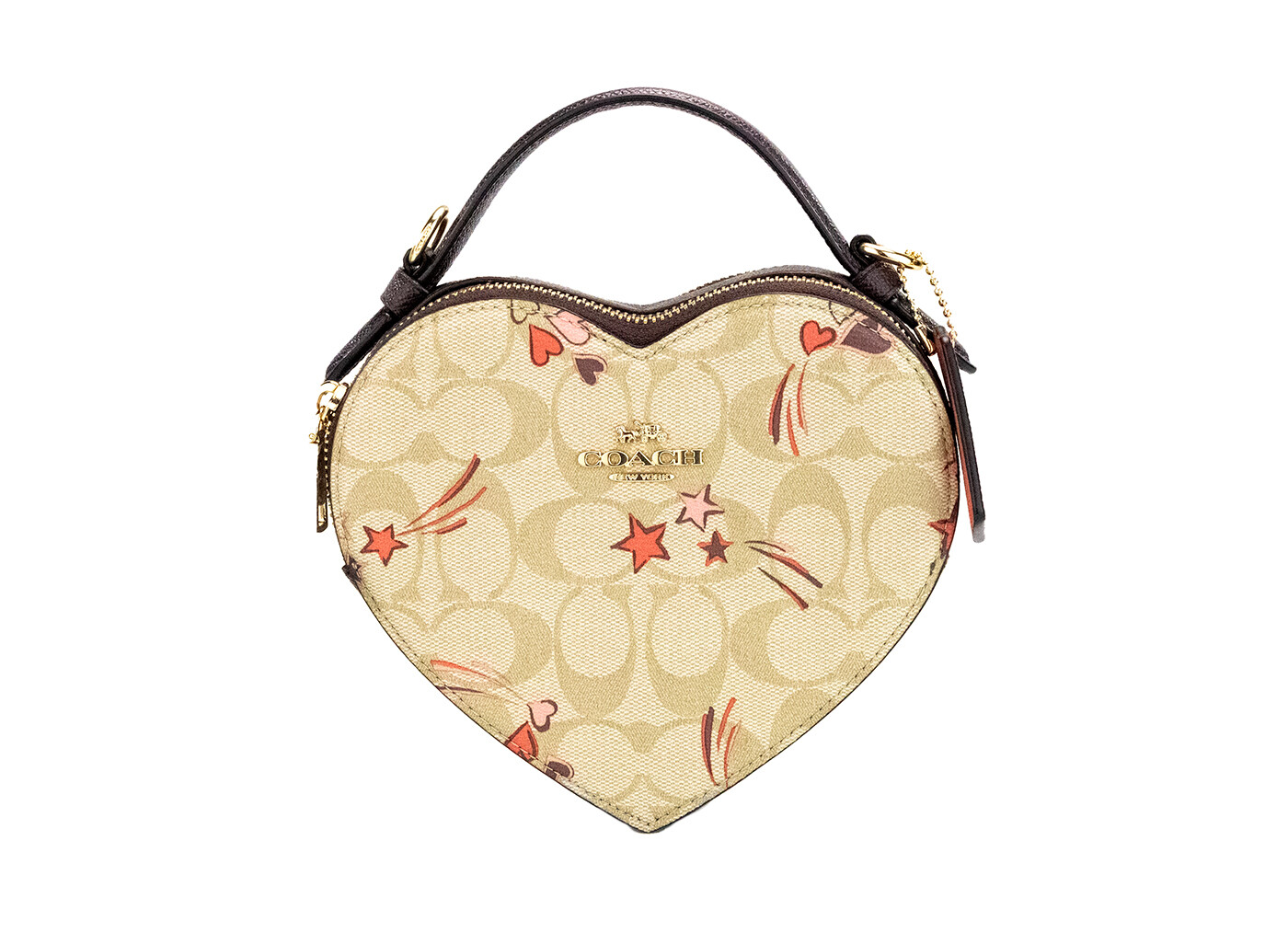 

Сумка-кошелек через плечо Heart Small Light Khaki Star Canvas Coach