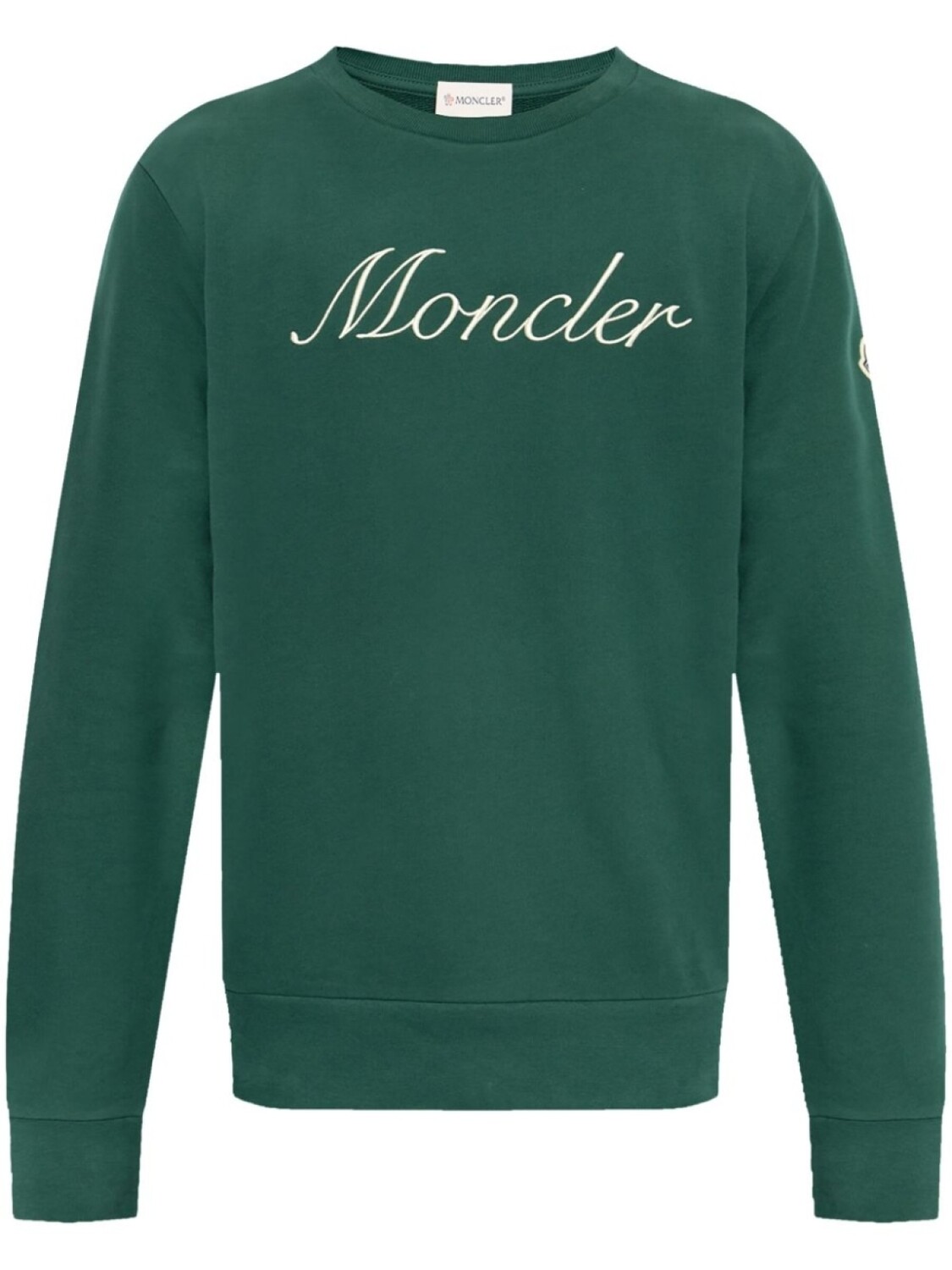 

Хлопковая толстовка с вышитым логотипом Moncler, зеленый