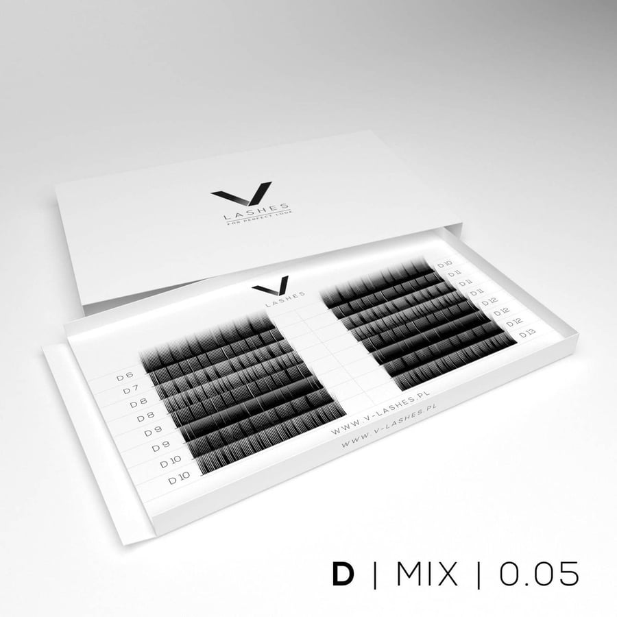 

Ресницы Изгиб D толщина 0,05 MIX V-Lashes