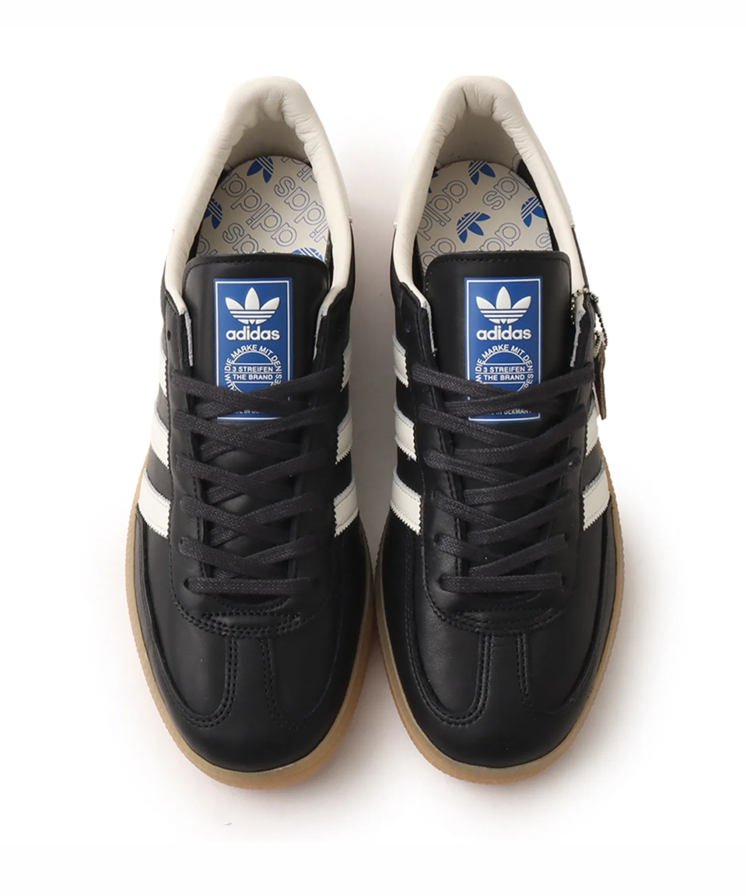 Мужские кроссовки adidas HANDBALL SPEZIAL из кожи чёрные — фото 2