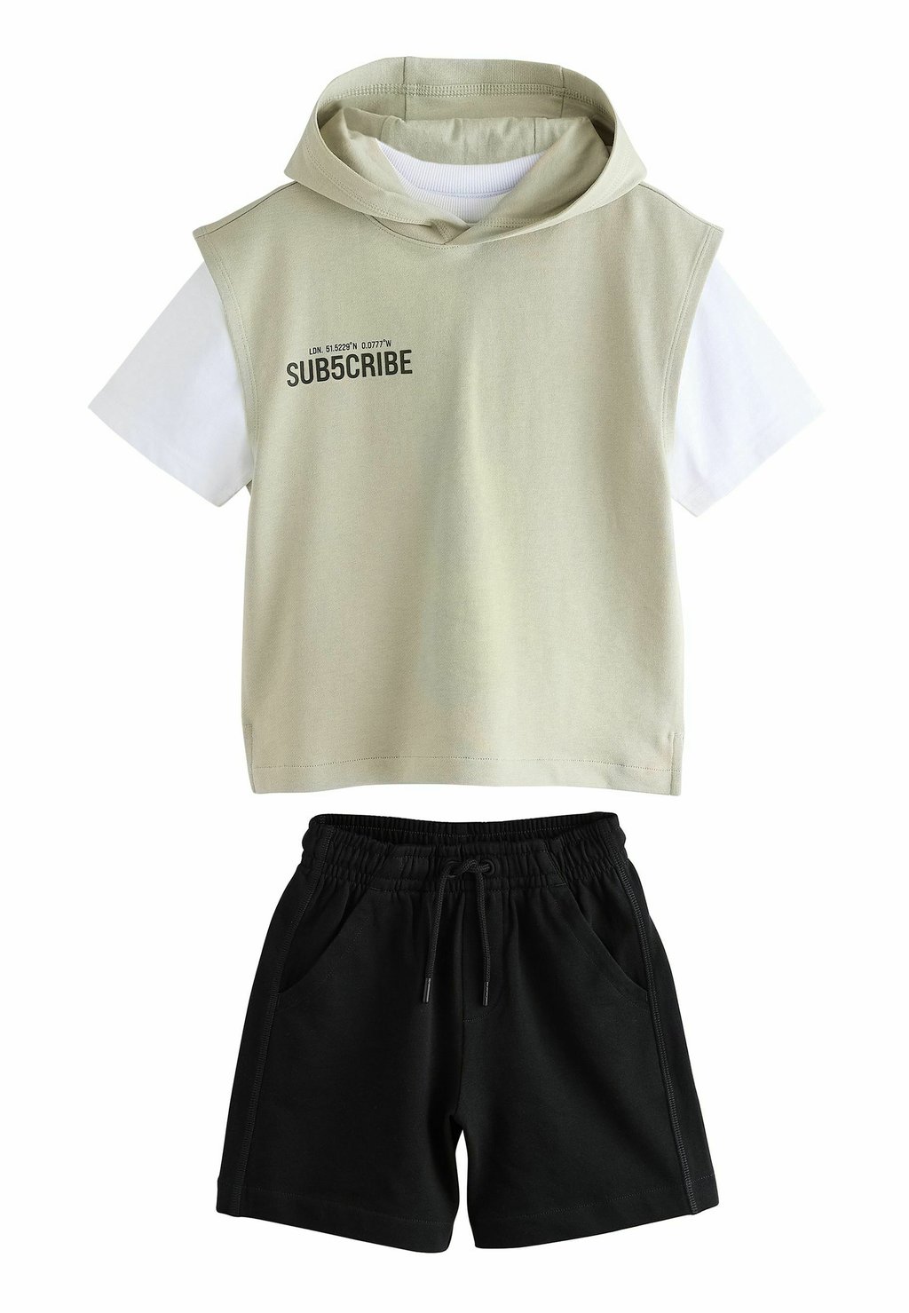 

Базовая футболка REGULAR FIT HOODIE AND SET Next, бежевый