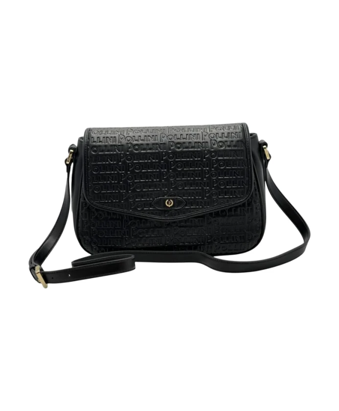 

Сумка через плечо с логотипом и клапаном. Pollini, черный