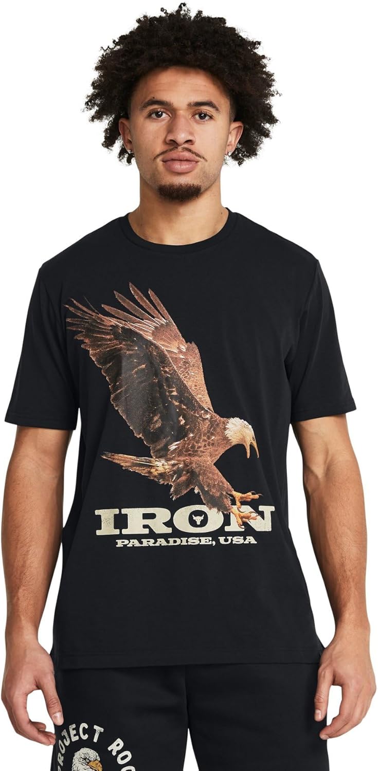 

Мужская тренировочная футболка с коротким рукавом UNDER ARMOUR UA Project Rock Eagle Graphic, черный