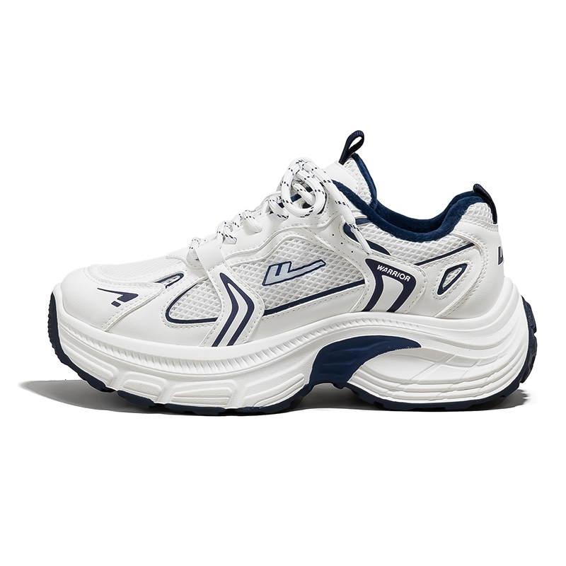 

WARRIOR Термостойкие абразивоустойчивые утепленные низкие кроссовки с эффектом увеличения роста Unisex White/Dark Blue