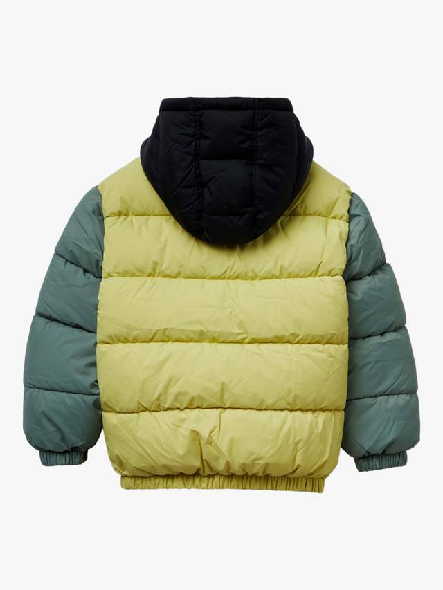 Детская куртка-пуховик с капюшоном и цветными блоками Benetton, Multicolour — фото 2