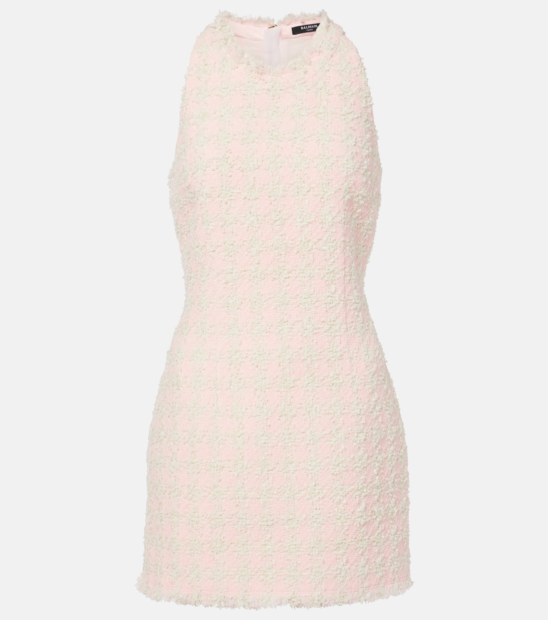 Мини-платье из твида Balmain, Rose/Beige