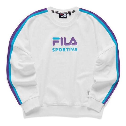 

Свитер fila athleisure sports round neck pullover 'white blue purple' Fila Fusion, белый