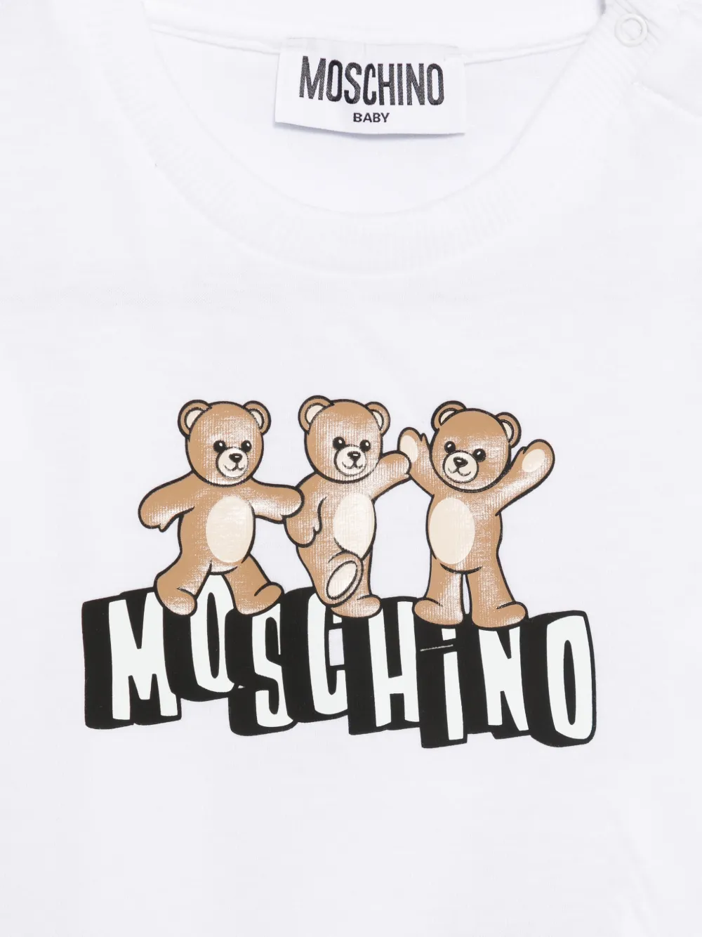 Футболка с принтом медвежонка Moschino Kids, белый — фото 3