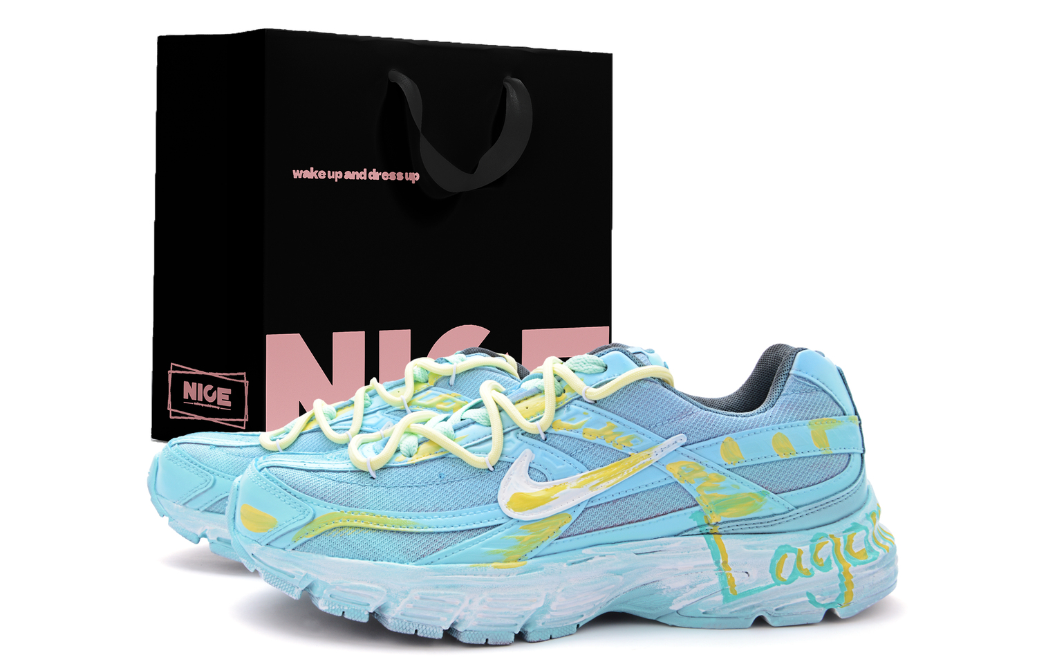 

Nike Инициатор амортизация устойчивость к истиранию дышащий низкий верх повседневный городской комьютинг беговые кроссовки unisex blue