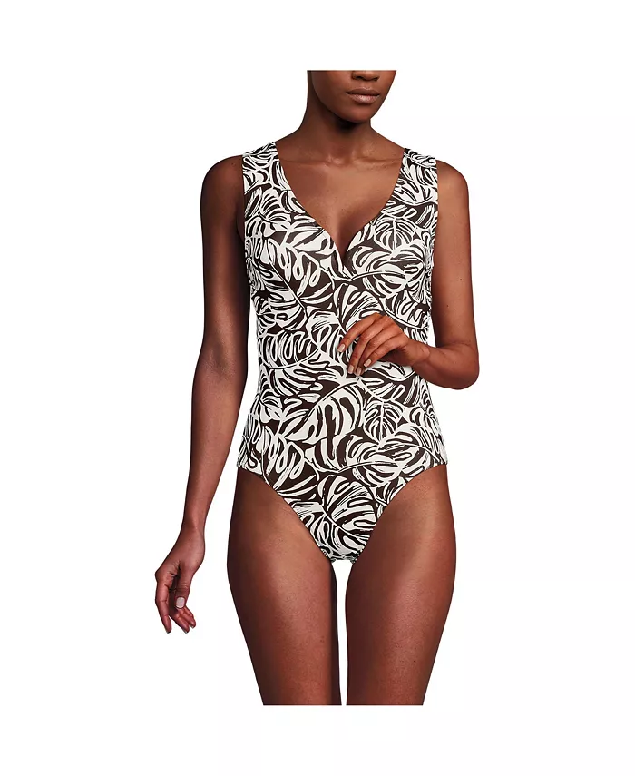 

Женский моделирующий купальник Sweetheart V-Wire с высоким вырезом бедра Lands' End