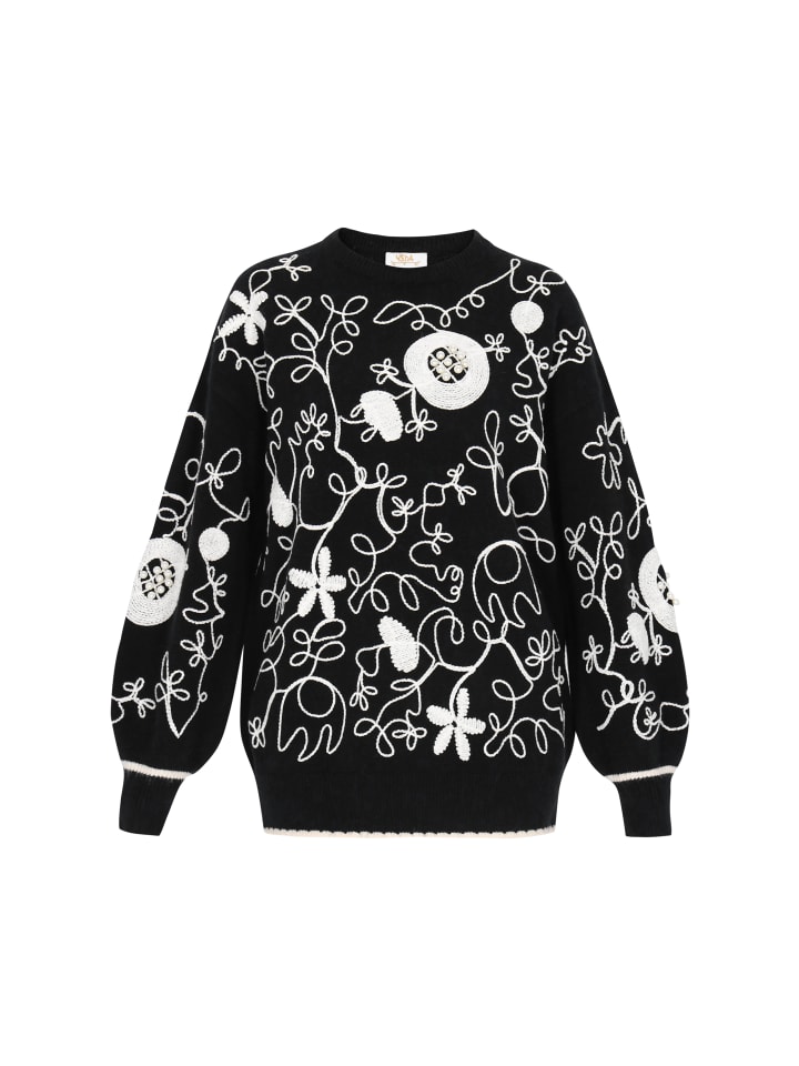 

Женский свитер черного цвета usha FESTIVAL