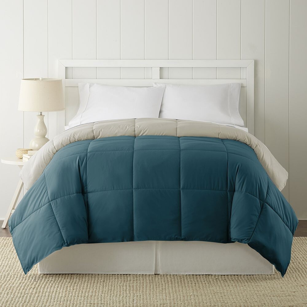 

Двустороннее одеяло Modern Threads с твердым пухом и альтернативой, цвет Teal Cream