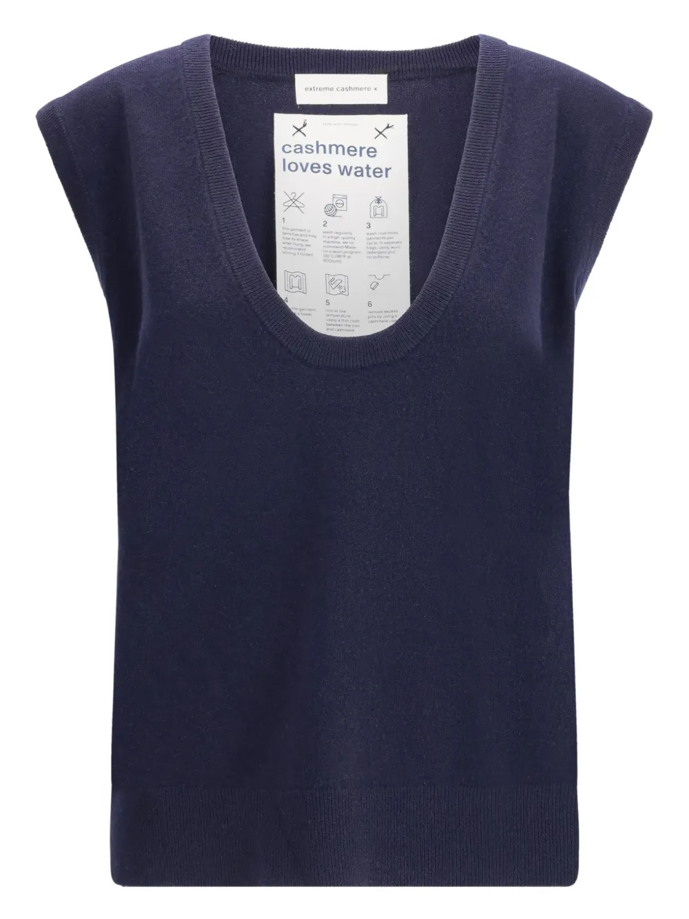 

Кашемировый топ с U-образным вырезом extreme cashmere, синий