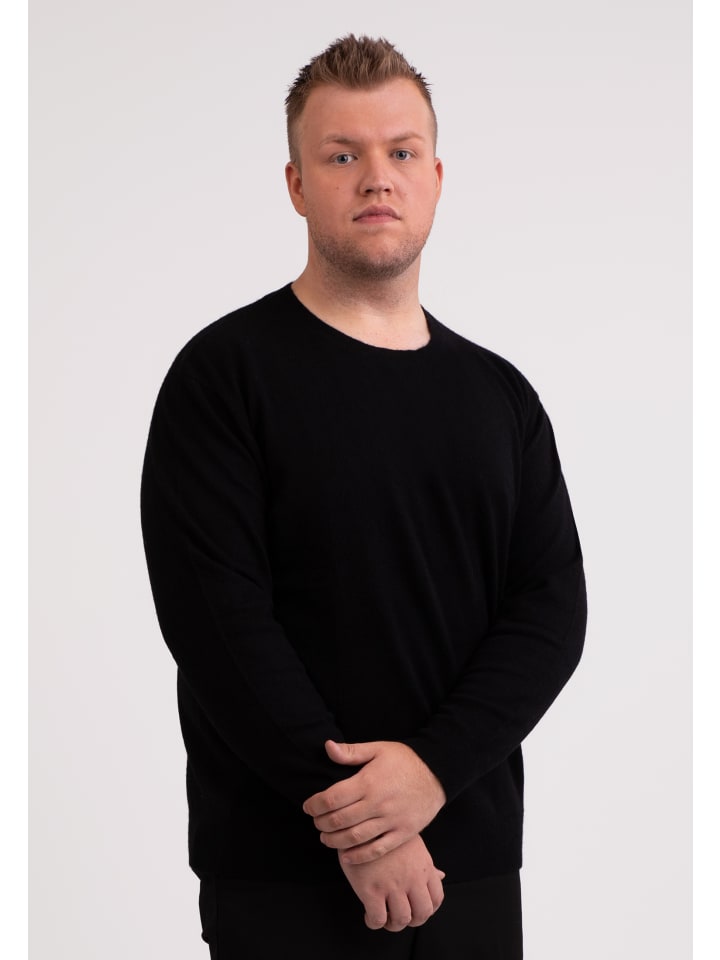 

Свитер с круглым вырезом черного цвета CASH-MERE.CH