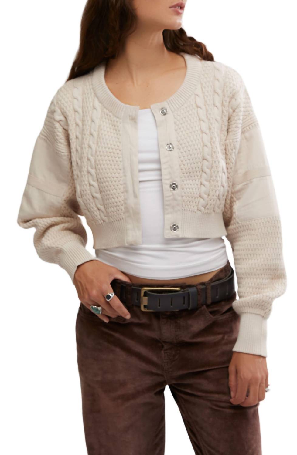 

Кардиган Heritage в кристально-сером цвете Free People, цвет crystal grey