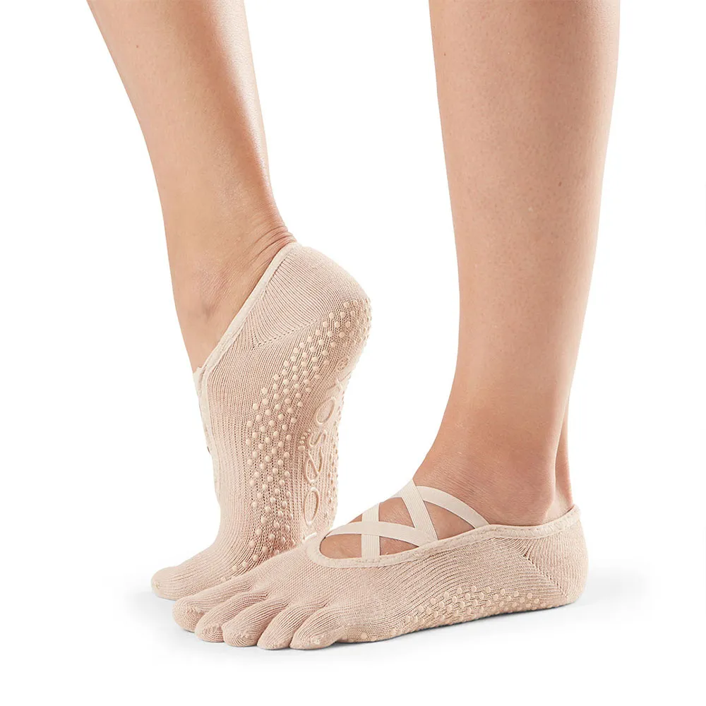 

Носки Toesox Grip Full Toe Elle short, бежевый