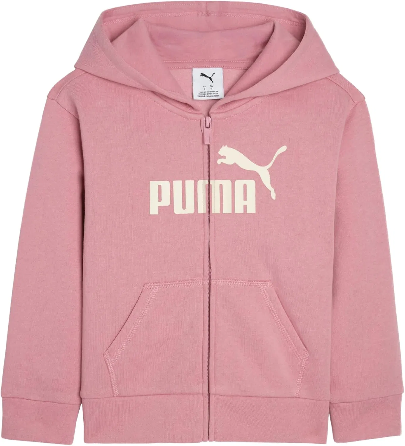 Детская худи на молнии, с логотипом, PUMA, Poised Pink