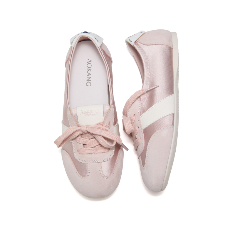 AOKANG Женские кэжуал кеды лоу-топ розовые, цвет Pink — фото 4