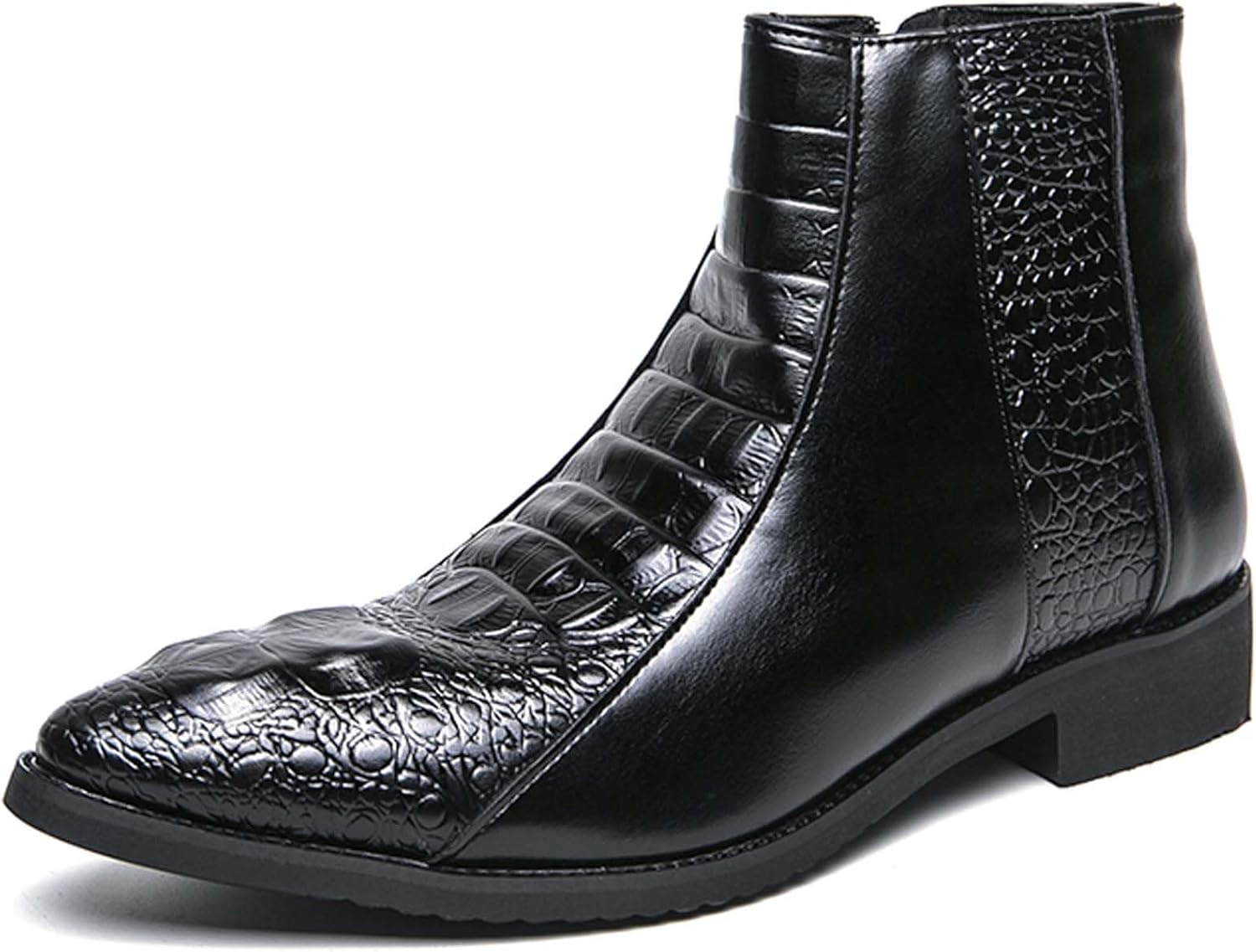 

Мужские ботинки Челси, модные заостренные деловые повседневные формальные ботинки, противоскользящие, удобные, для офиса, банкетов, униформы, костюмов и платьев, высокие кожаные туфли Generic, черный