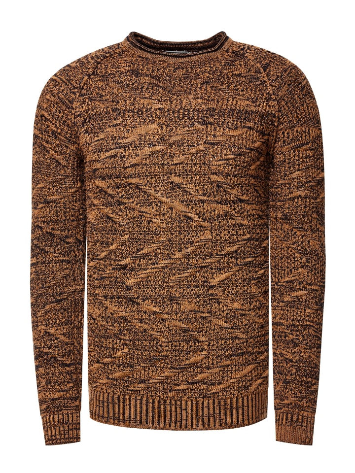 

Вязаный свитер с круглым вырезом и узором цвета верблюжьей шерсти Rusty Neal