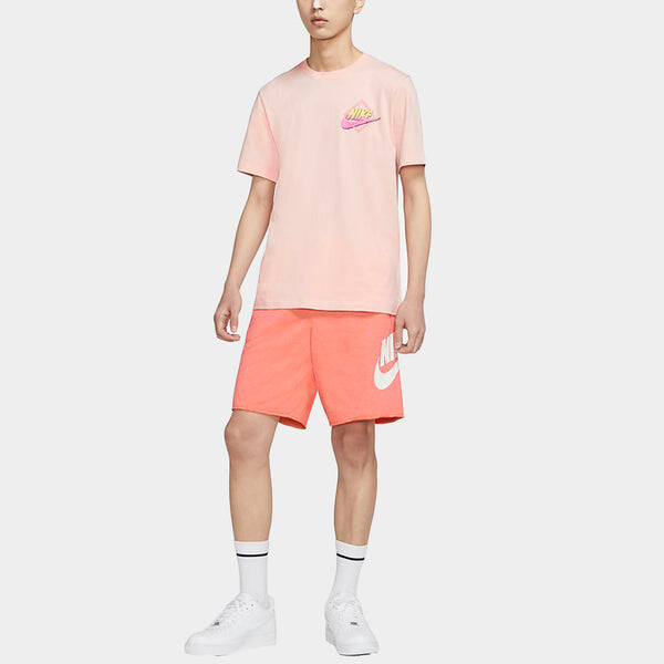 Футболка sportswear back printing sports short sleeve orange Nike, оранжевый — фото 3