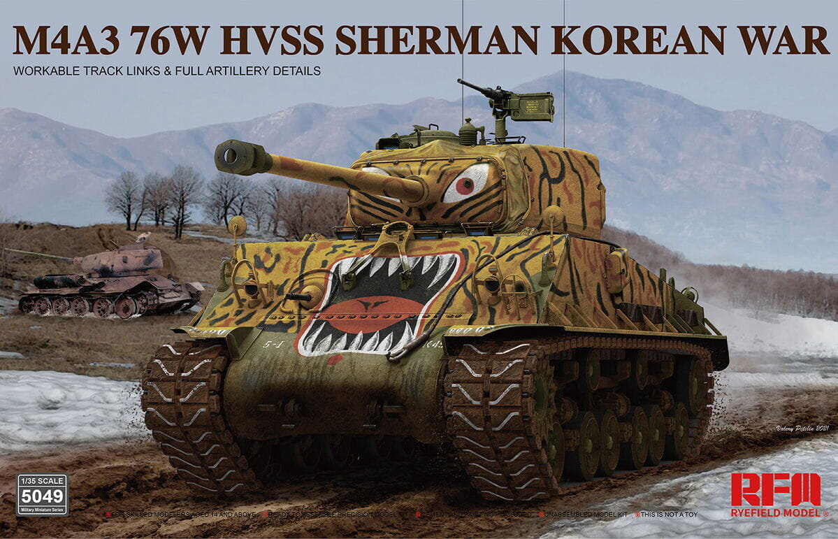 

M4A3 76W Hvss Sherman Корейская война 1:35 Модель 5049 «Ржаное поле» Rye Field Model