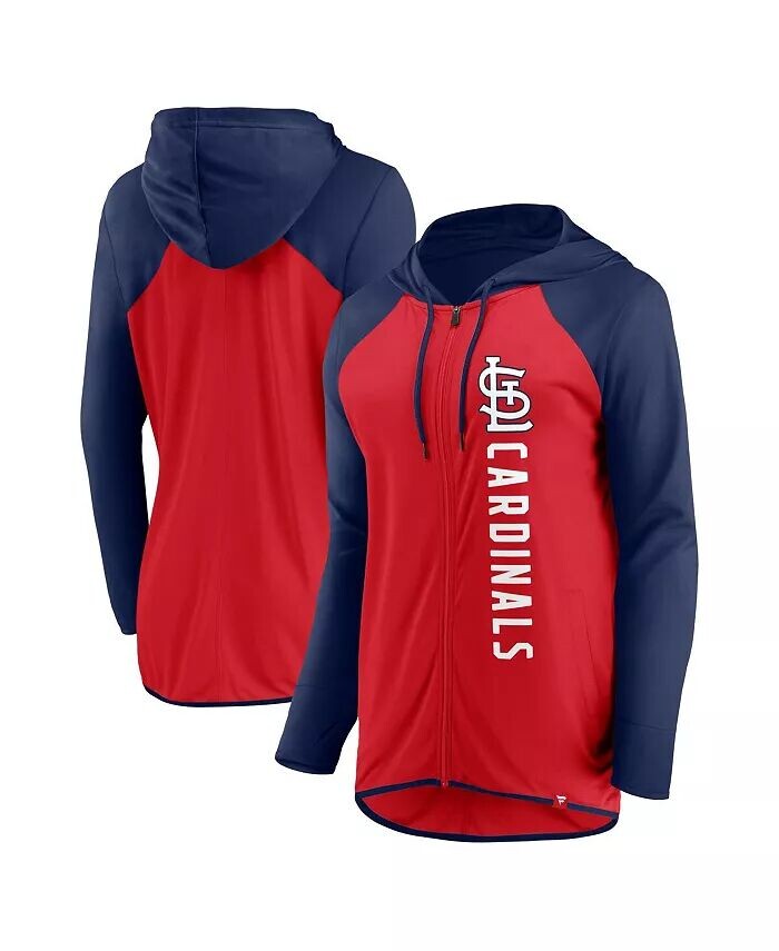 

Женская куртка-толстовка с капюшоном St. Louis Cardinals Forever Fan, цвет красный/темно-синий, с застежкой-молнией на всю длину Fanatics