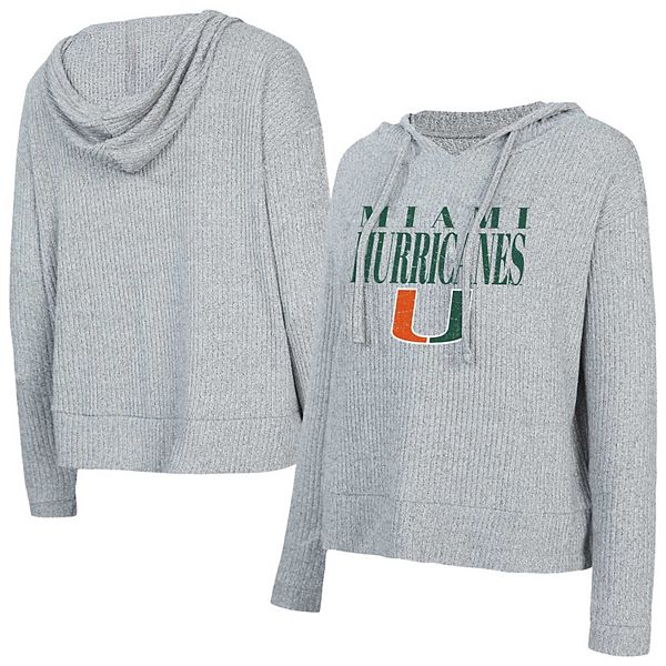 

Женский худи с длинным рукавом и капюшоном concepts sport grey miami hurricanes juniper soft modest cropped Unbranded