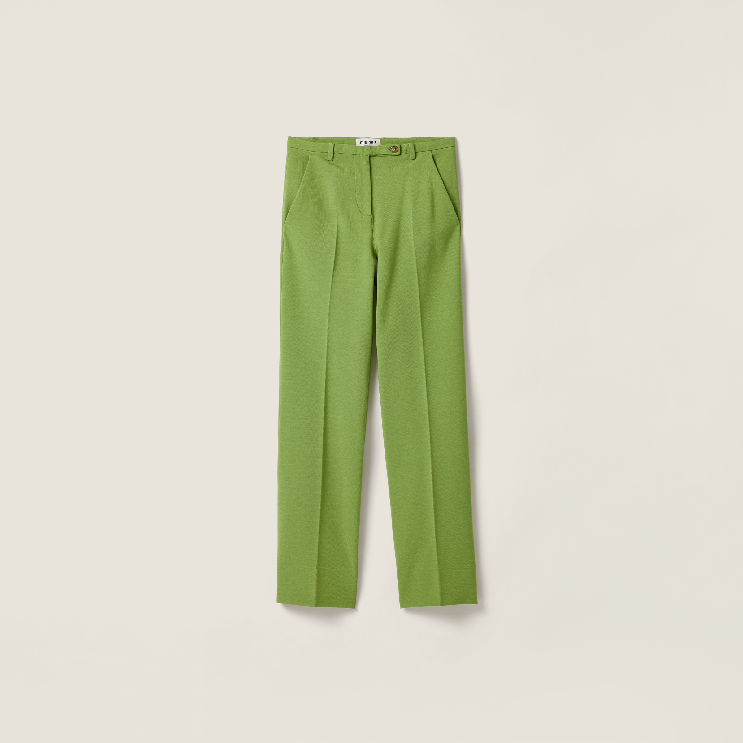 

Трикотажные брюки с прострочкой MIU MIU, зеленый
