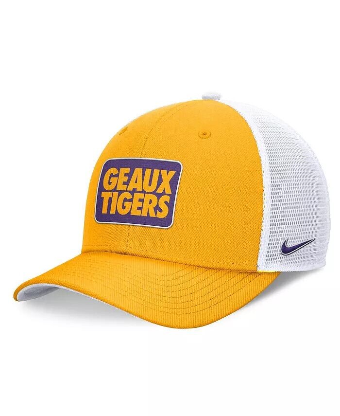 

Мужская регулируемая шляпа желтого/белого цвета LSU Tigers Local Trucker Nike, золотой