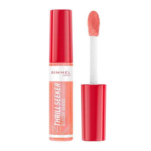 Блеск для губ с аппликатором xxl 250 персиковых оттенков, 10 мл Rimmel Thrill seeker glassy gloss, цвет 250 peachy vibes — фото 3