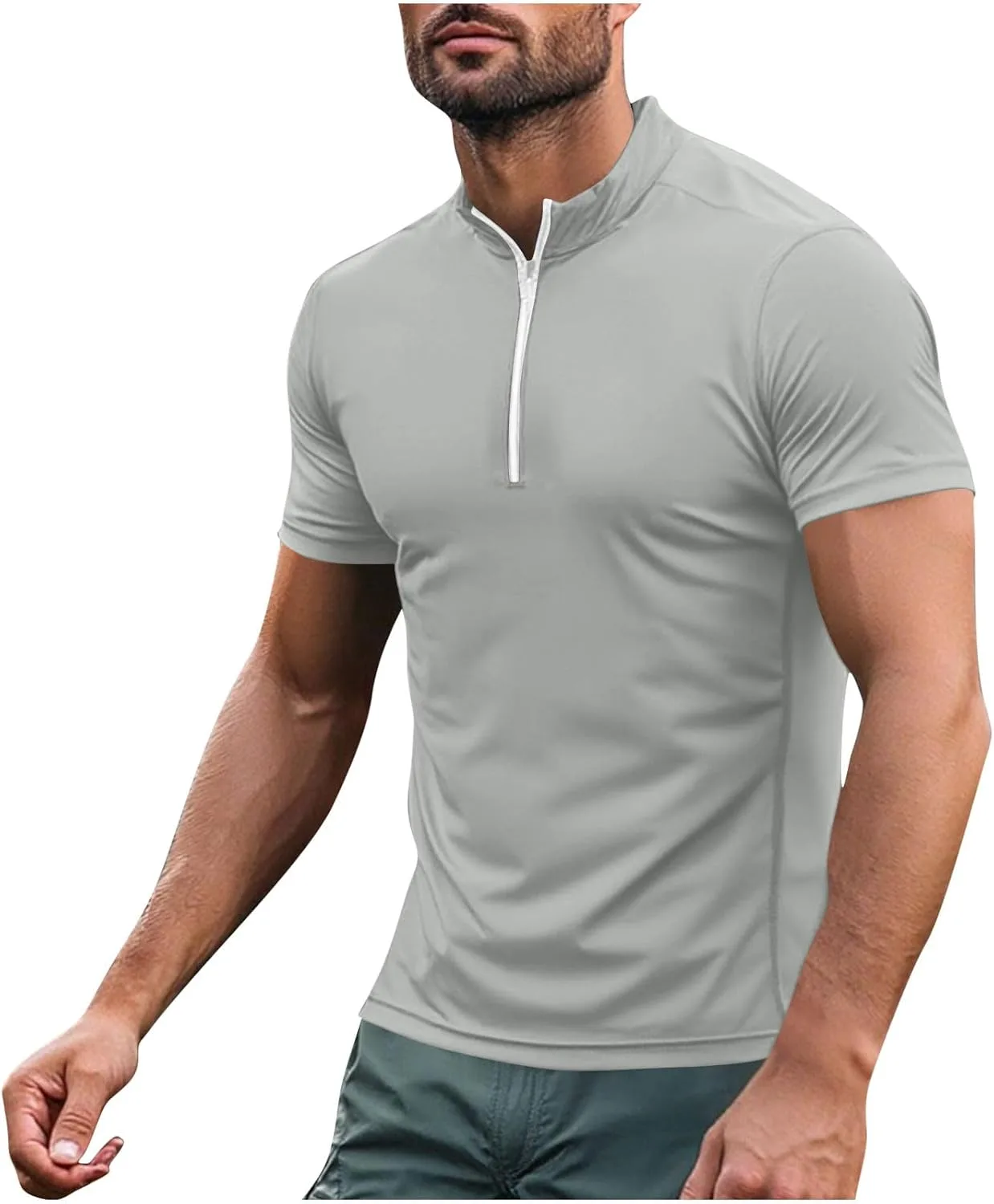 

Мужская футболка Quarter Zip с коротким рукавом для тренировок
