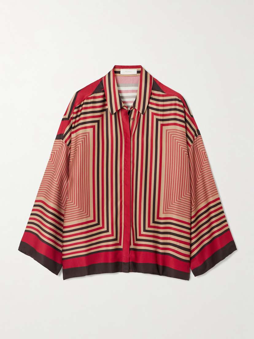 

Атласная рубашка с принтом Cora Faithfull, красный