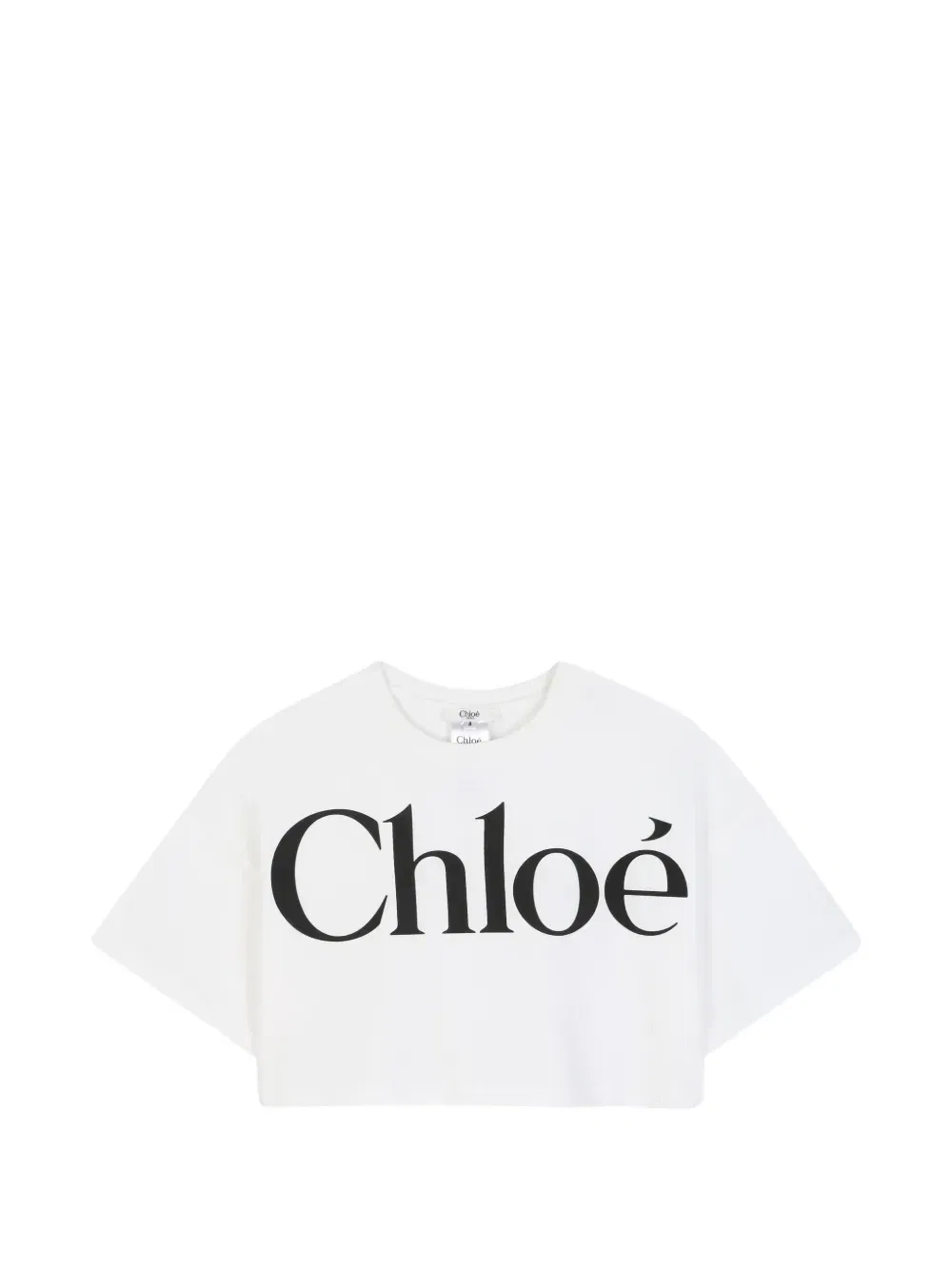 Укороченная футболка с логотипом Chloé Kids, белый