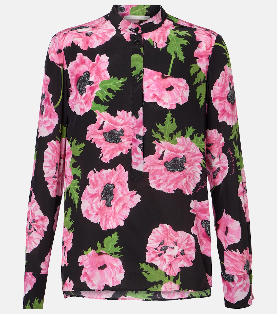 

Шелковая рубашка с цветочным принтом в виде мака Stella McCartney, Poppy Print