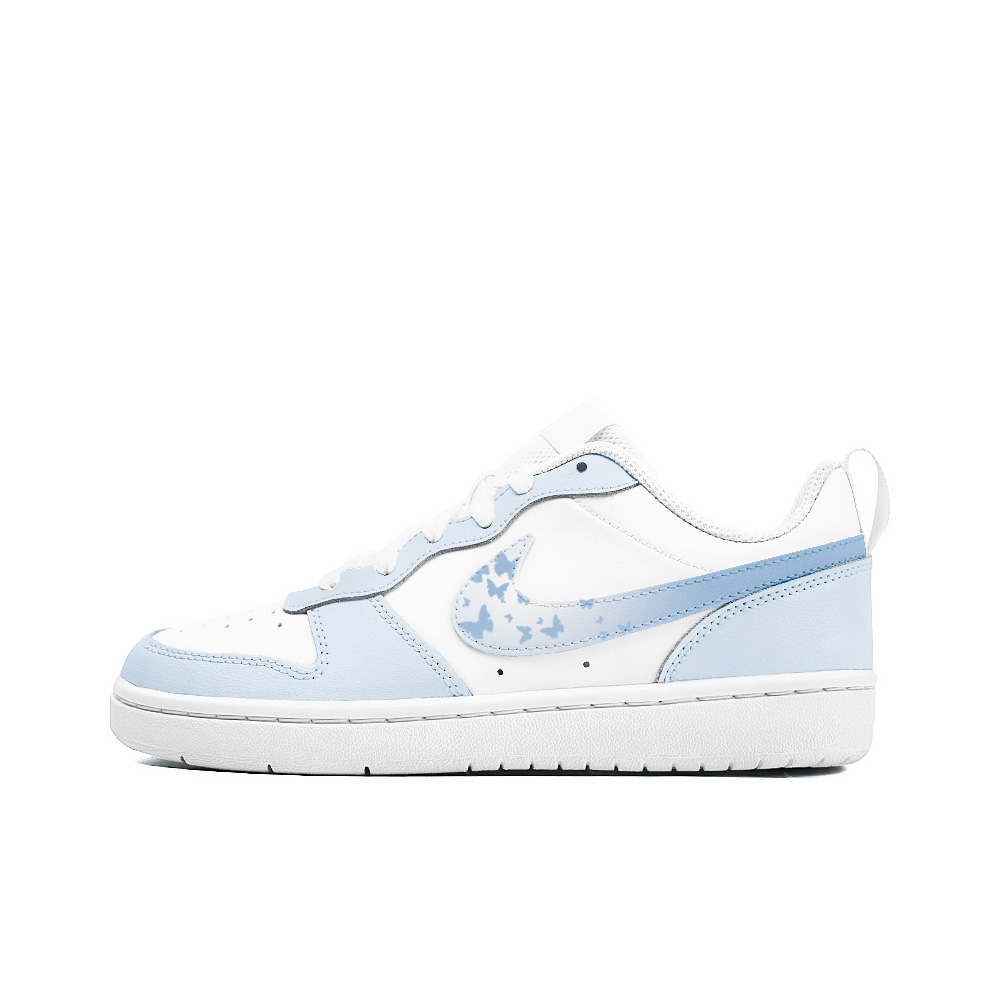 

Кроссовки Nike Court Borough Skateboard Shoes Women's Low-Top White Blue, голубой, Синий, Кроссовки Nike Court Borough Skateboard Shoes Women's Low-Top White Blue, голубой