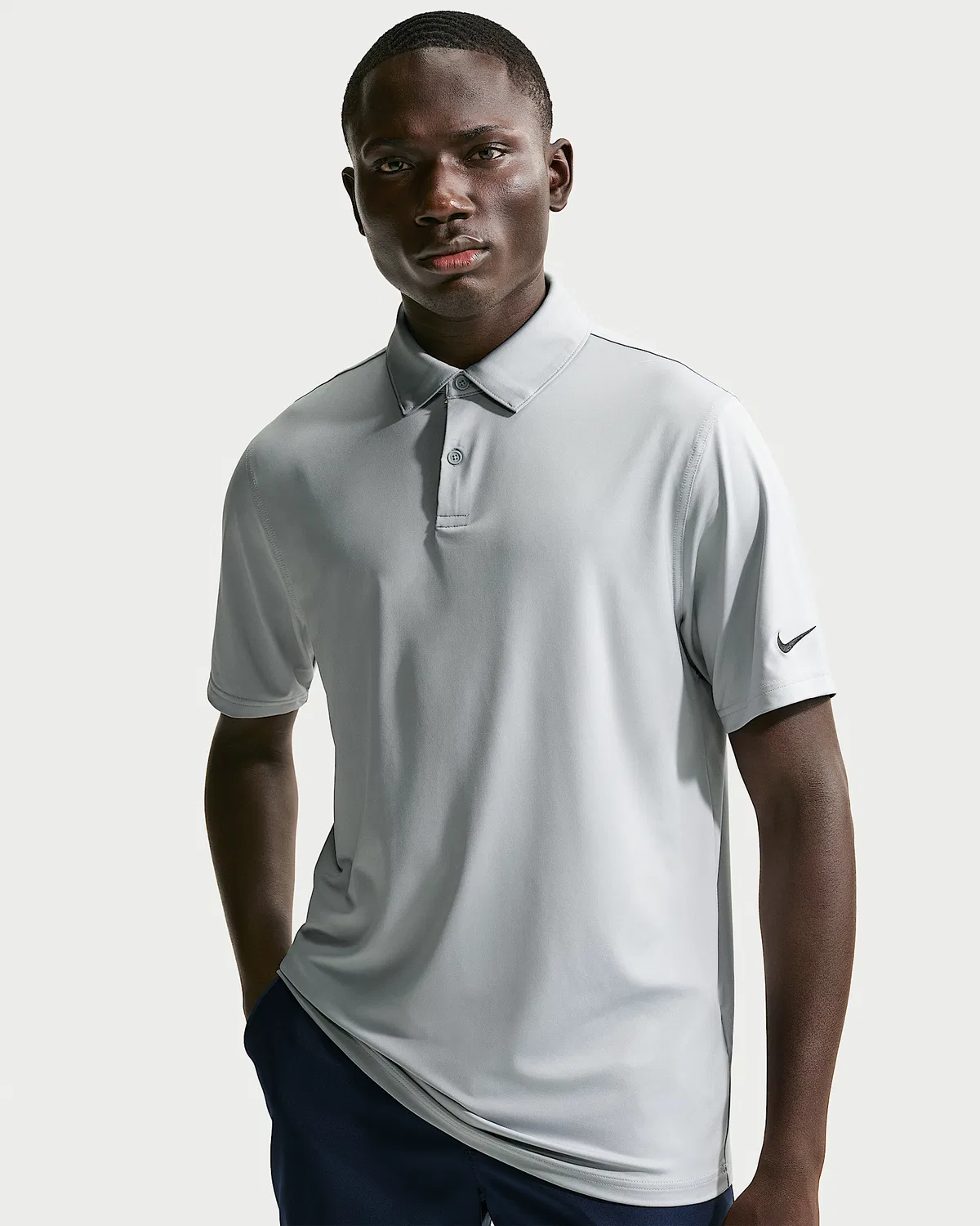 Мужское поло Nike Velocity Dri-FIT Sleeve Logo Golf, Wolf Grey/Black
