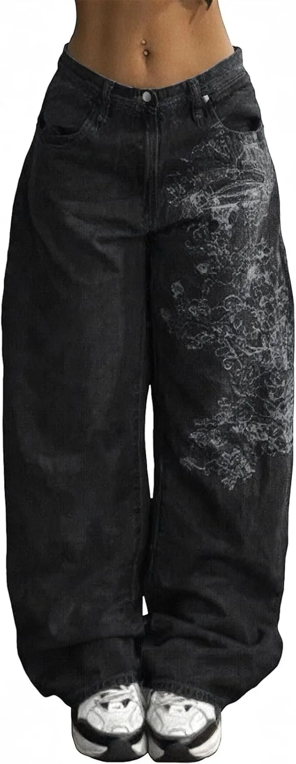 

Джинсы Xineicy для женщин в стиле хип-хоп Y2k, широкие, мешковатые, с низкой посадкой