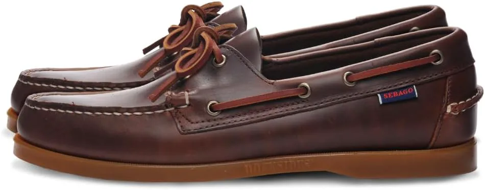

Мокасины Sebago Portland с вощеной обработкой - ручная работа, кожаные мокасины с вощеной отделкой, подкладкой из кожи и резиновой подошвой, не оставляющей следов и противоскользящей, коричневый