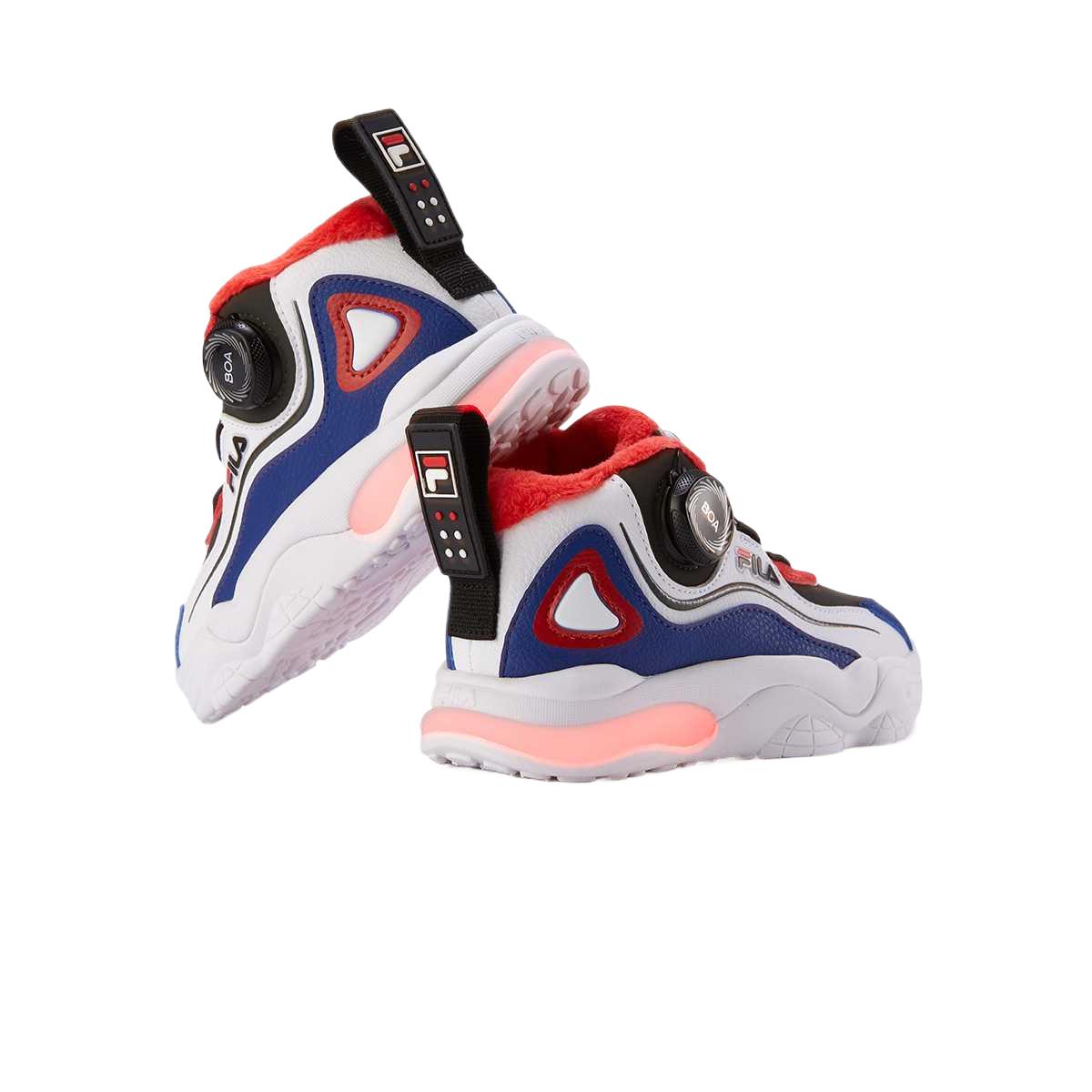 Fila Kids Детские дышащие термокроссовки BOA средней высоты для повседневной носки, черно-красные — фото 4