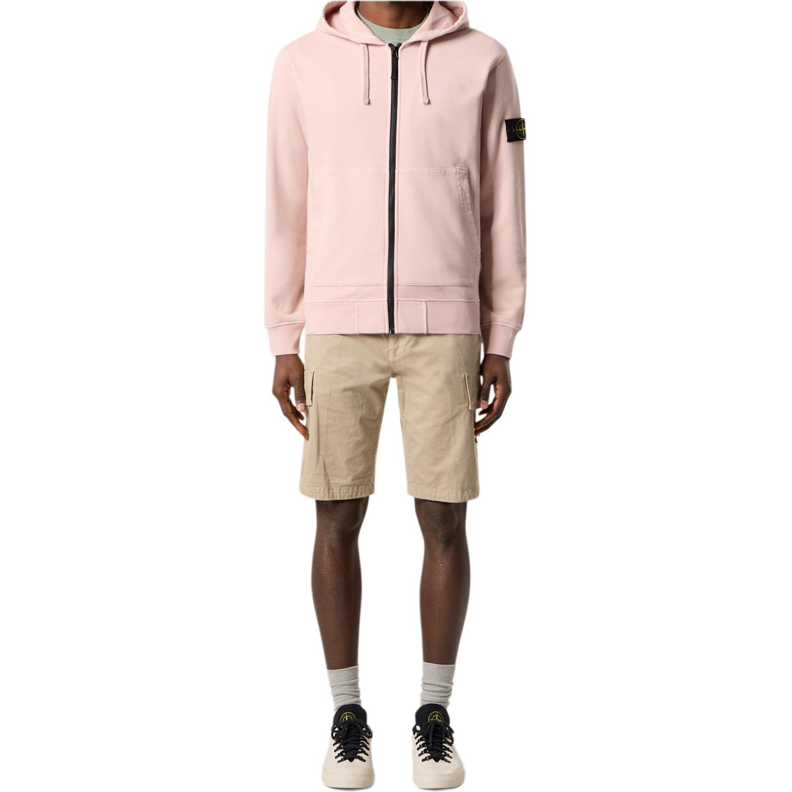 STONE ISLAND Детская флисовая толстовка с капюшоном, Pink — фото 4