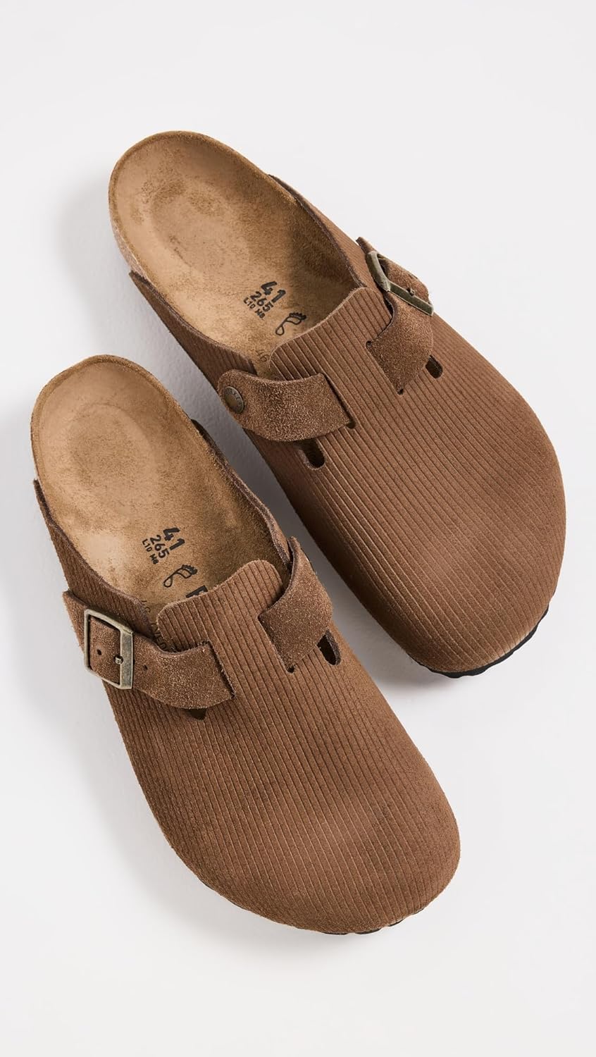 Мужские сабо Birkenstock Boston из вельвета, черный — фото 3