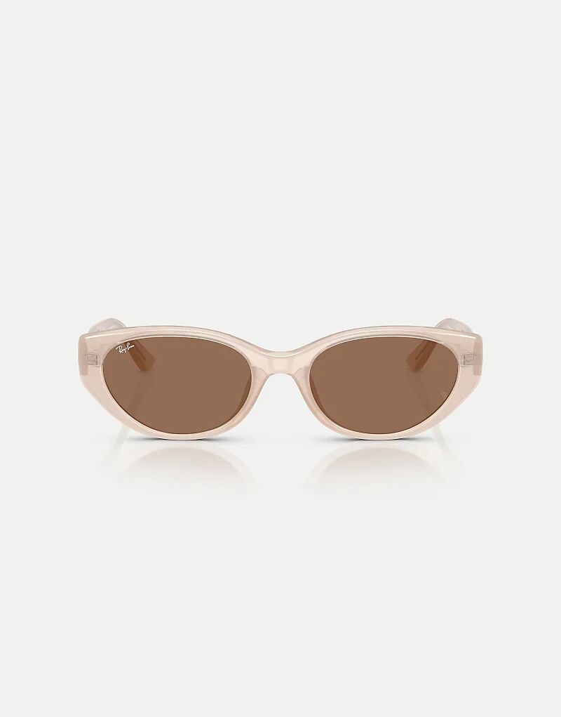 

Солнцезащитные очки Ray-Ban Rb4457d в прямоугольной оправе с коричневыми линзами в опалово-бежевом цвете