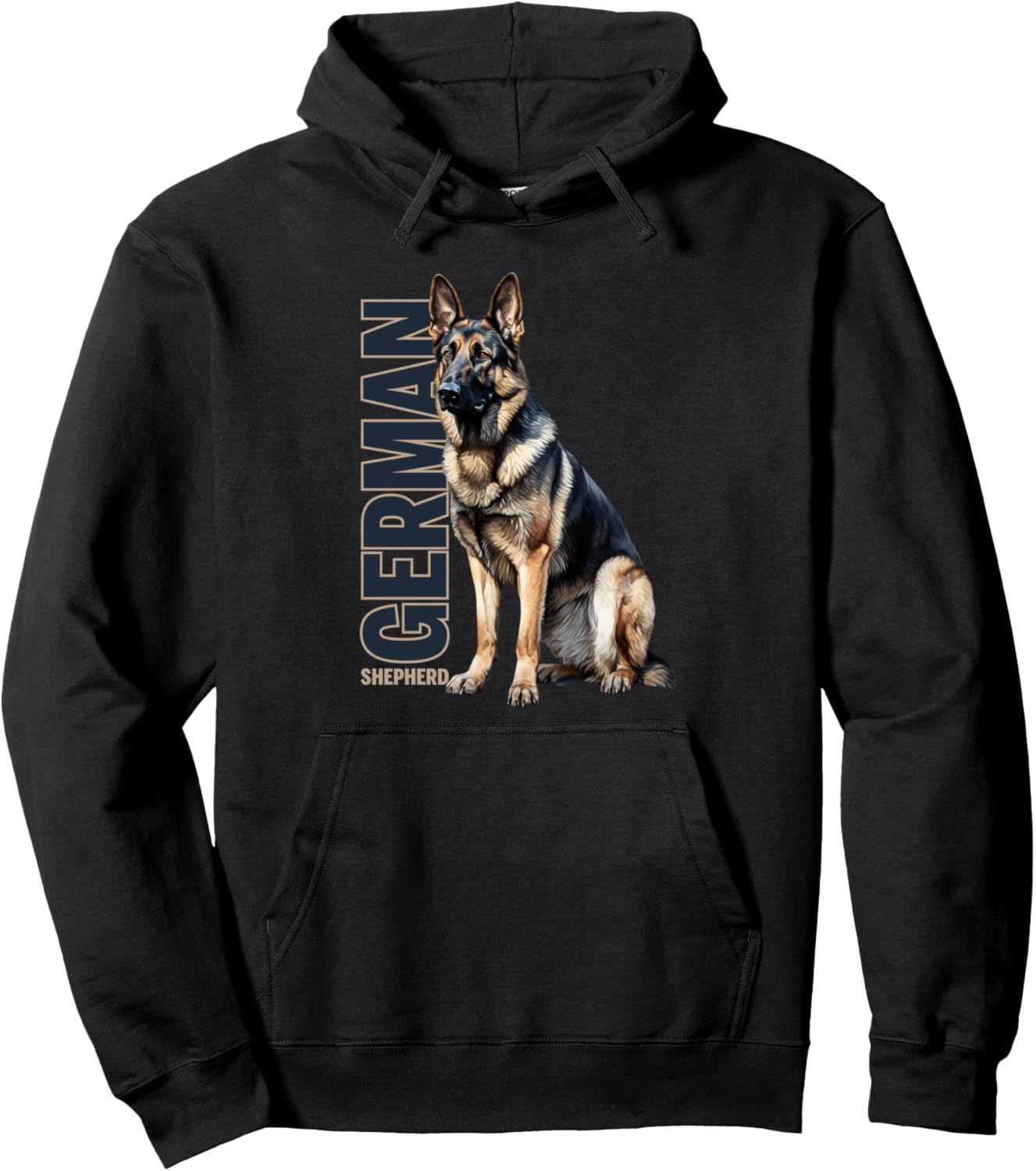 

Худи с акварельным рисунком немецкой овчарки Utopia Sport German Shepherd Shop, черный