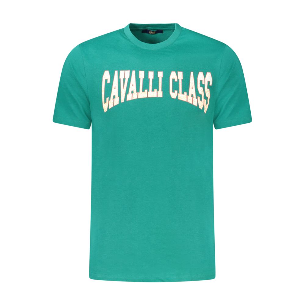 

Зеленая хлопковая футболка Cavalli Class, Green