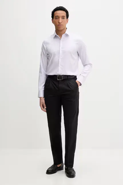 Рубашка из хлопка с эластаном slim fit Calvin Klein, фиолетовый — фото 2