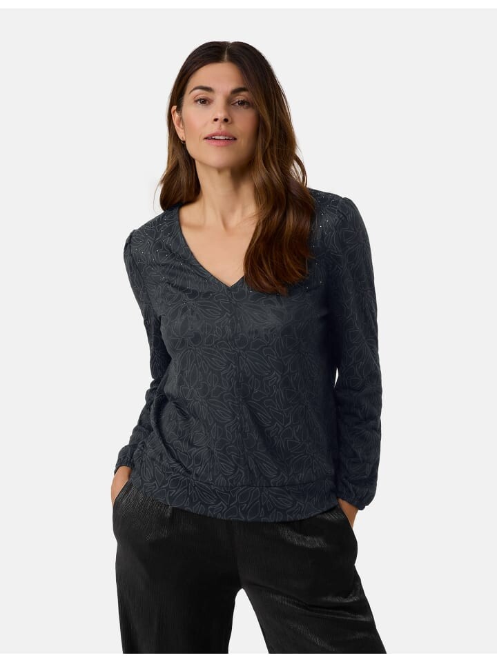 

Футболка Gerry Weber T-Shirt 1/1 Arm, цвет black burnout flower AOP